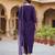 purple color embroidered silk blend styles kurta trouser with dupatta