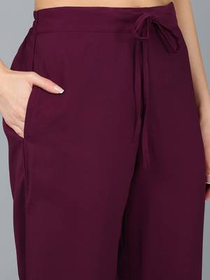 burgundy color embroidered georgette styles kurta trouser with dupatta 5