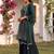 green color embroidered silk blend styles kurta sharara with dupatta