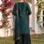 green color embroidered silk blend styles kurta sharara with dupatta