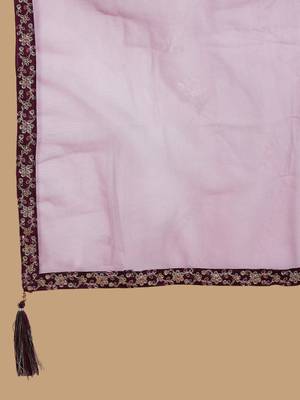 burgundy color embroidered silk blend styles kurta sharara with dupatta 3
