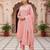 pink color embroidered silk blend styles kurta trouser with dupatta