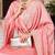 pink color embroidered silk blend styles kurta trouser with dupatta