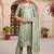 green color embroidered silk blend styles kurta trouser with dupatta