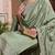 green color embroidered silk blend styles kurta trouser with dupatta