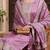 lavender color embroidered silk blend styles kurta trouser with dupatta