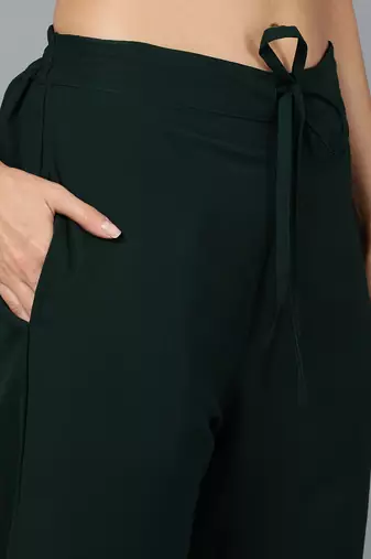 green color embroidered poly georgette styles kurta palazzo with dupatta