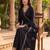 black color embroidered poly georgette styles kurta trouser with dupatta