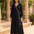 black color embroidered poly georgette styles kurta trouser with dupatta