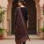 black color woven design silk blend styles kurta trouser with dupatta