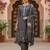 grey color printed silk blend styles kurta trouser with dupatta