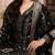 black color woven design poly chanderi styles kurta trouser with dupatta