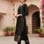 black color woven design poly chanderi styles kurta trouser with dupatta
