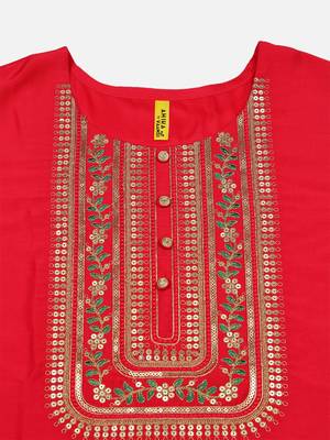 pink color embroidered silk blend styles kurta trouser with dupatta 2