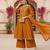 Dark Mustard Rayon Zari Work Palazzo Suit 