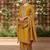 mustard color embroidered silk blend styles kurta palazzo with dupatta