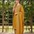 mustard color embroidered silk blend styles kurta palazzo with dupatta