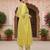 yellow color embroidered silk blend styles kurta palazzo with dupatta