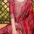 maroon color printed polyester styles kurta trouser with dupatta