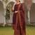 burgundy color woven design poly chanderi styles kurta trouser with dupatta