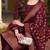 burgundy color woven design poly chanderi styles kurta trouser with dupatta