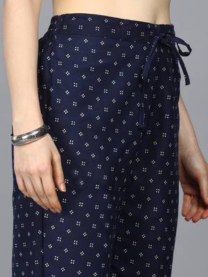 maroon color printed pure cotton styles kurta trouser with dupatta 5