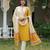 yellow color printed rayon blend styles kurta trouser with dupatta