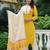 yellow color printed rayon blend styles kurta trouser with dupatta