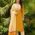 Yellow Printed Rayon Blend Kurta Trouser with Ahika