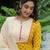 yellow color printed rayon blend styles kurta trouser with dupatta