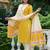 yellow color printed rayon blend styles kurta trouser with dupatta