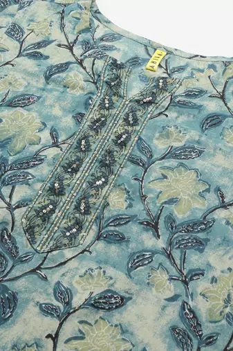 green color printed rayon blend styles kurta trouser with dupatta