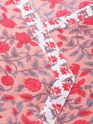pink color printed pure cotton styles kurta trouser with dupatta 2