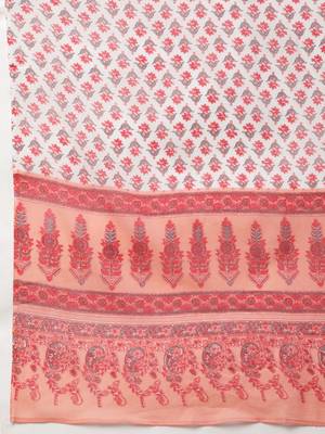 pink color printed pure cotton styles kurta trouser with dupatta 5