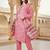 pink color printed pure cotton styles kurta trouser with dupatta