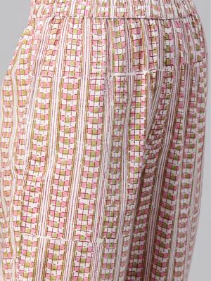 off white color printed pure cotton styles kurta trouser with dupatta 5