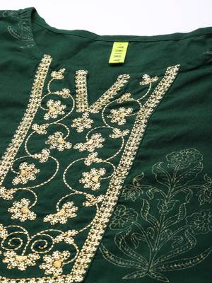 green color printed pure cotton styles kurta salwar with dupatta 2