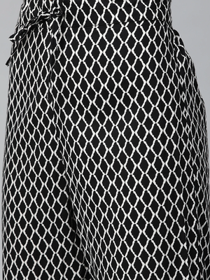 black color printed rayon styles kurta trouser with dupatta 5
