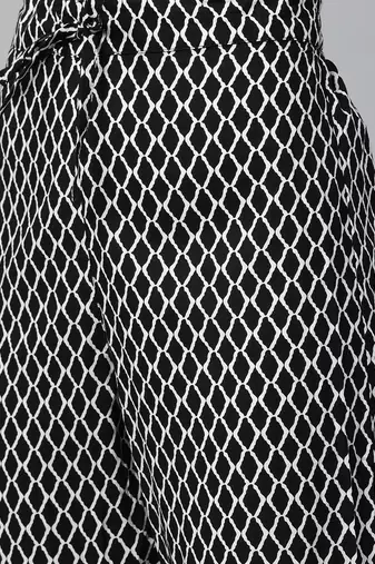 black color printed rayon styles kurta trouser with dupatta