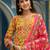 yellow color printed rayon styles kurta trouser with dupatta