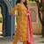 yellow color printed rayon styles kurta trouser with dupatta