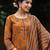 rust color printed rayon blend styles kurta trouser with dupatta
