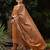 rust color printed rayon blend styles kurta trouser with dupatta