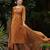 rust color printed rayon blend styles kurta trouser with dupatta
