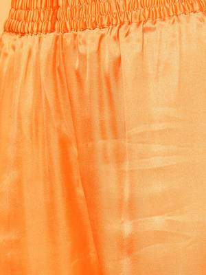 orange color woven design poly chanderi styles kurta trouser with dupatta 4