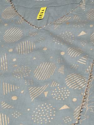 grey color printed pure cotton styles kurta palazzo with dupatta 2