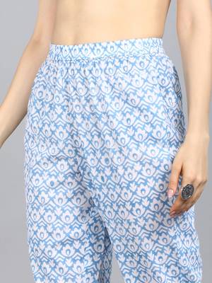 green color printed pure cotton styles kurta trouser with dupatta 5