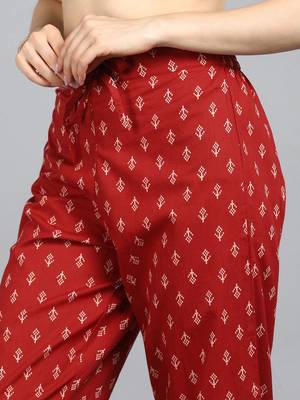 green color printed pure cotton styles kurta trouser with dupatta 5