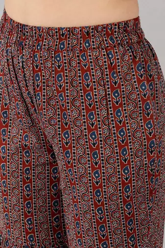 blue color printed pure cotton styles kurta sharara with dupatta
