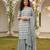 off white color embroidered pure cotton styles kurta sharara with dupatta